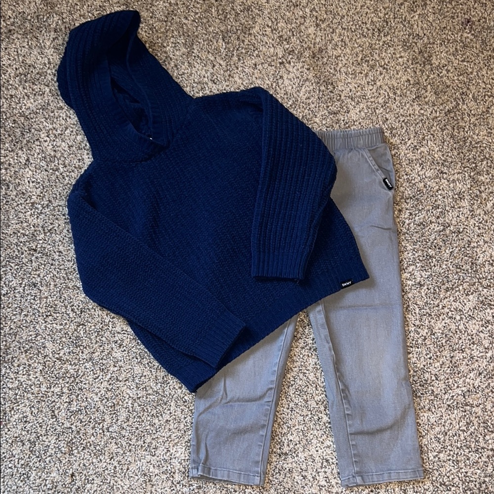 DKNY Gray Matching Set Cozy Casualwear